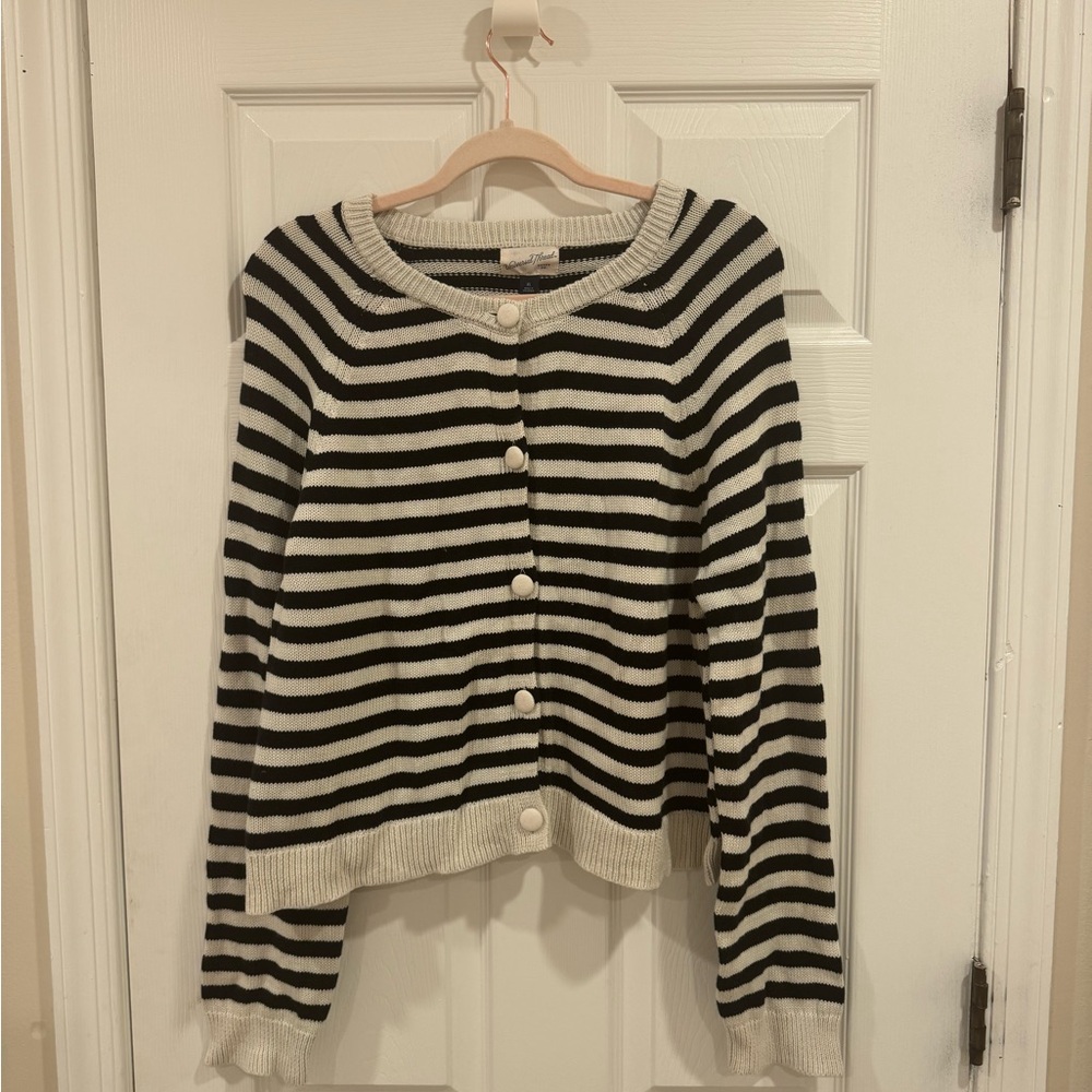 Universal Thread Black and White Striped Cardigan